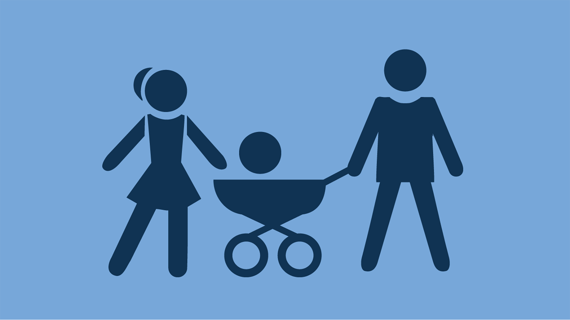 Family icon with stroller